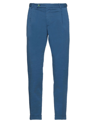 Shop Berwich Man Pants Blue Size 28 Cotton, Elastane