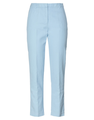 Shop Aspesi Woman Pants Sky Blue Size 8 Cotton, Linen