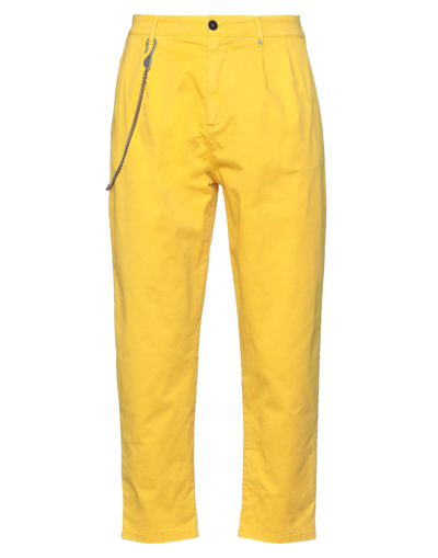 Shop Berna Man Pants Yellow Size 32 Cotton, Elastane