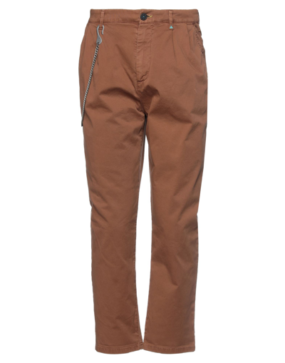 Shop Berna Man Pants Brown Size 26 Cotton, Elastane