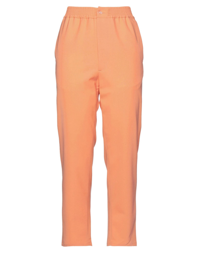 Shop Bonsai Woman Pants Orange Size L Cotton, Polyamide
