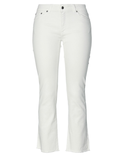 Shop Care Label Woman Jeans Ivory Size 31 Cotton, Elastane In White