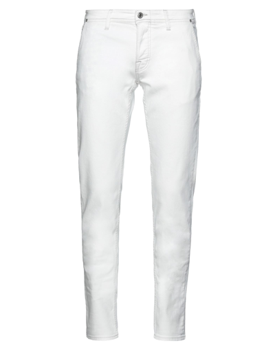 Shop Care Label Man Denim Pants White Size 32 Cotton, Elastane