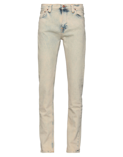 Shop Nudie Jeans Co Woman Jeans Sand Size 31w-32l Organic Cotton, Elastane In Beige