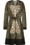 GIVENCHY Leopard-print silk dress with butterfly appliqué