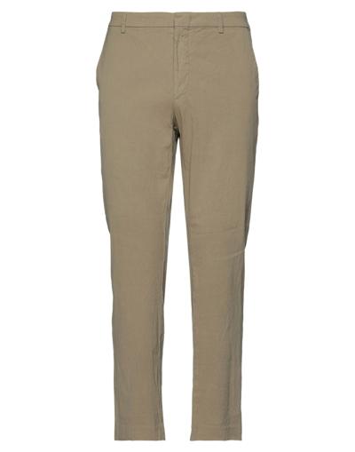 Shop Pence Man Pants Camel Size 34 Cotton, Linen, Elastane In Beige