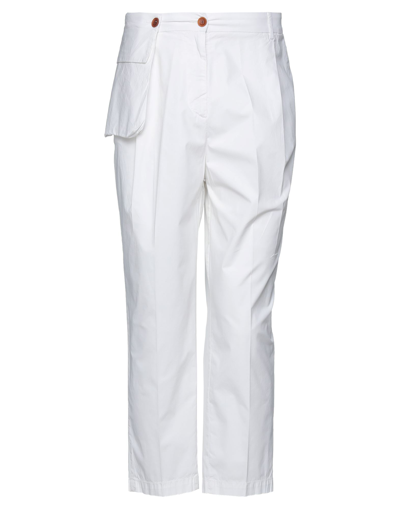 Shop Bonheur Woman Pants White Size 32 Cotton, Elastane