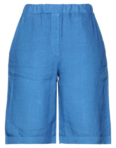 Shop La Fileria Woman Shorts & Bermuda Shorts Bright Blue Size 4 Linen