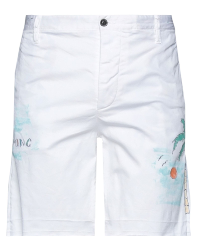 Shop Maurizio Massimino Man Shorts & Bermuda Shorts White Size 30 Cotton, Elastane