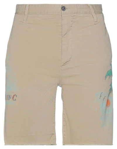 Shop Maurizio Massimino Man Shorts & Bermuda Shorts Beige Size 32 Cotton, Elastane