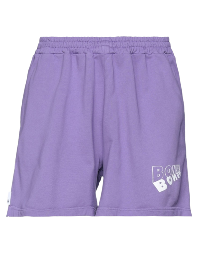 Shop Bonsai Man Shorts & Bermuda Shorts Lilac Size S Cotton In Purple