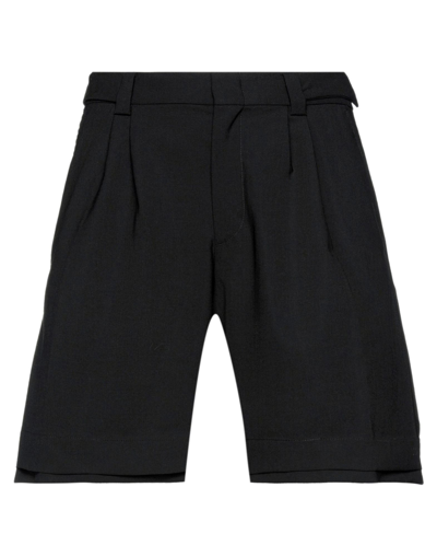 Shop Bonsai Man Shorts & Bermuda Shorts Black Size 26 Polyester, Virgin Wool, Elastane