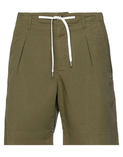 Shop Cellar Door Man Shorts & Bermuda Shorts Military Green Size 36 Cotton, Elastane