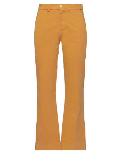 Shop People (+)  Woman Pants Ocher Size 4 Cotton, Elastane In Yellow