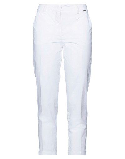 Shop Teleria Zed Woman Pants White Size 33 Cotton, Elastane