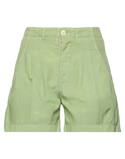 People (+)  Woman Shorts & Bermuda Shorts Light Green Size 4 Cotton, Cupro In Green