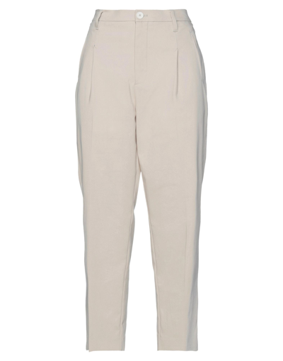 Shop High Woman Pants Beige Size 4 Cotton, Polyester, Elastane