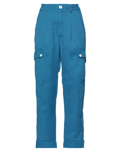 Shop High Woman Pants Pastel Blue Size 10 Cupro, Linen, Cotton