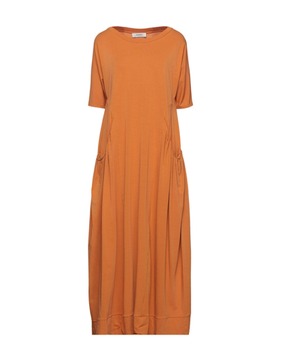 Shop Alpha Studio Woman Midi Dress Orange Size 2 Cotton, Elastane