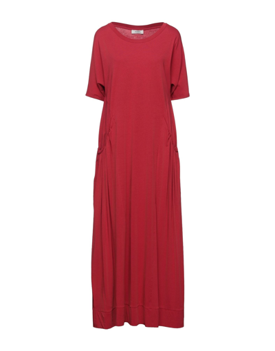 Shop Alpha Studio Woman Midi Dress Brick Red Size 6 Cotton, Elastane