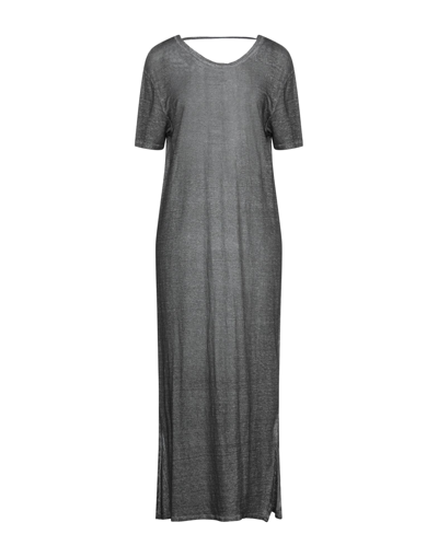 Shop Notshy Woman Maxi Dress Steel Grey Size Xs Linen