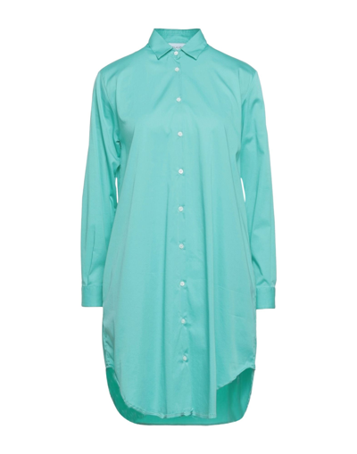 Shop Aglini Woman Mini Dress Turquoise Size 6 Cotton, Polyamide, Elastane In Blue