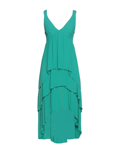 Shop Carla G. Woman Midi Dress Emerald Green Size 4 Acetate, Silk, Viscose, Elastane