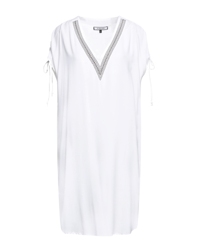 Shop Fisico Woman Mini Dress White Size S Acetate, Silk