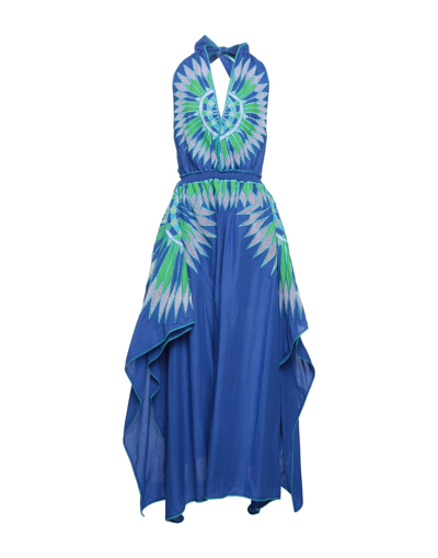 Shop Emilio Pucci Pucci Woman Maxi Dress Blue Size 10 Cotton