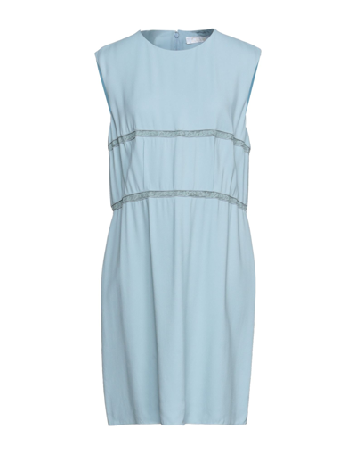 Shop Chloé Woman Mini Dress Pastel Blue Size 10 Viscose, Cotton, Polyester, Silk
