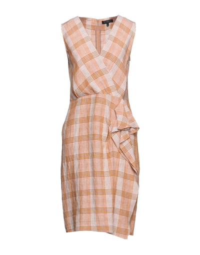 Shop Antonelli Woman Midi Dress Apricot Size 6 Linen In Orange