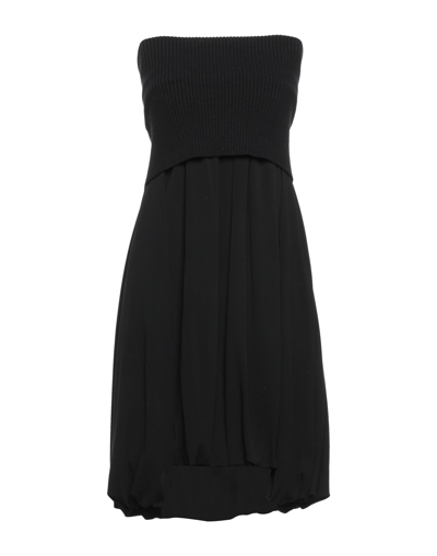 Shop Burberry Woman Mini Dress Black Size 10 Viscose, Wool, Polyamide, Elastane