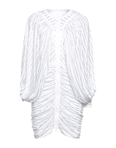 Shop Burberry Woman Mini Dress White Size 8 Viscose, Silk, Crystal