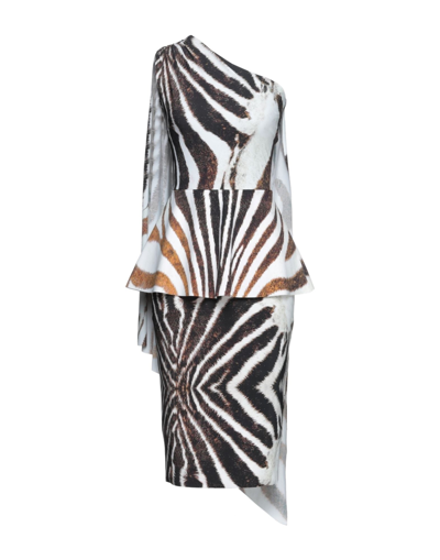 Shop Chiara Boni La Petite Robe Woman Midi Dress Brown Size 2 Polyamide, Elastane