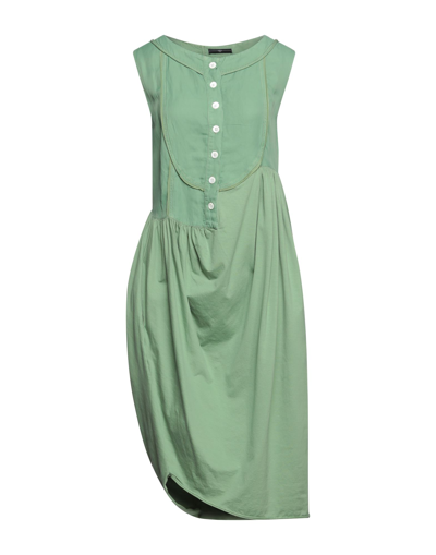 Shop High Woman Midi Dress Green Size L Cotton, Elastane