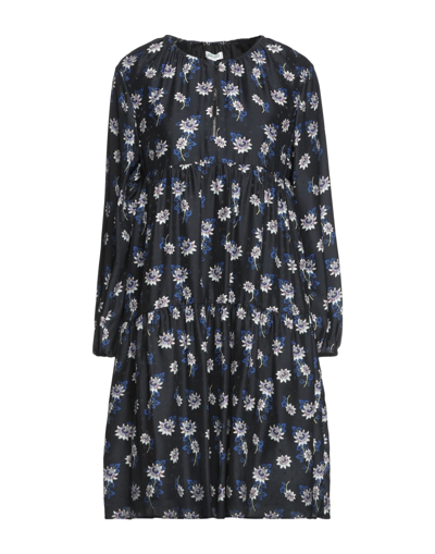 Shop Kenzo Woman Mini Dress Midnight Blue Size 8 Silk In Dark Blue