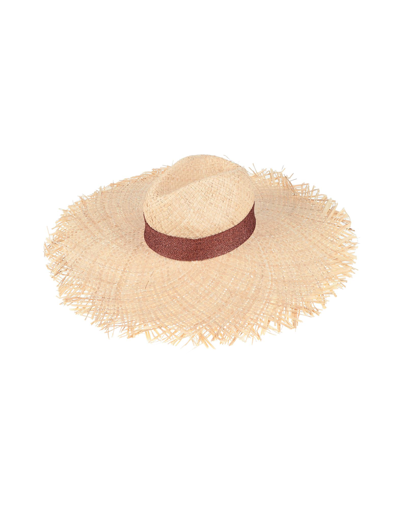 Shop Oseree Oséree Woman Hat Copper Size 6 ⅞ Natural Raffia In Orange