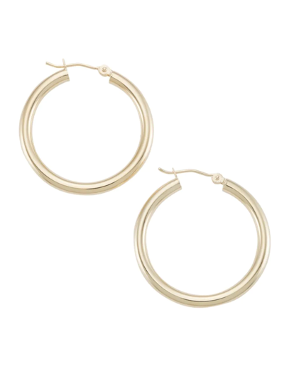 Shop Saks Fifth Avenue Women's 14k Yellow Gold Hoop Earrings/1.96" X 3mm