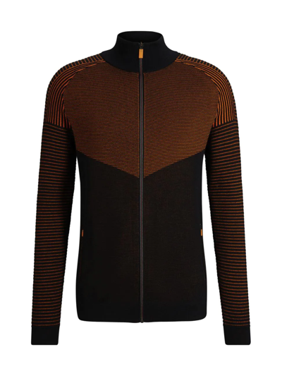 Shop Falke Men's Knit Zip Jacket In Black