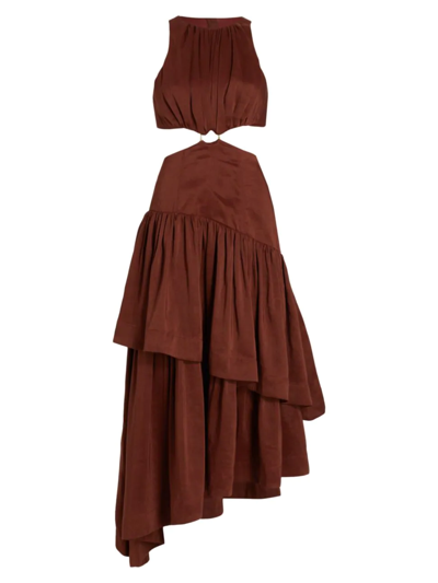 Shop Aje Women's Caliente Cut-out Linen Dress In Fushia
