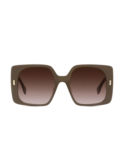 Shop Fendi Women's  First 53mm Square Sunglasses In Dark Brown