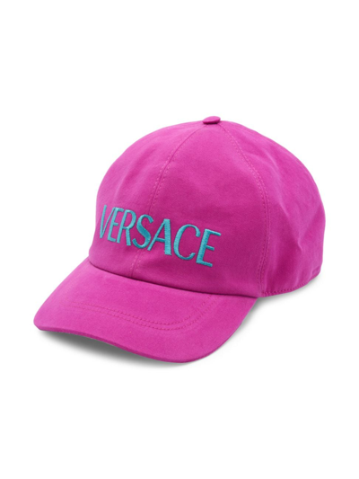Shop Versace Women's Logo Baseball Cap In Pink