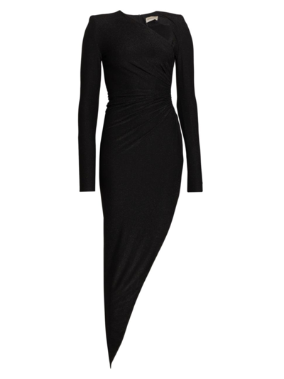 Shop Alexandre Vauthier Women's Metallic Asymmetric Dress In Black