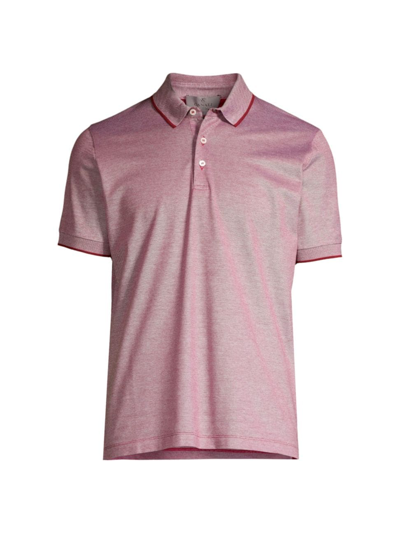 Shop Canali Men's Cotton Short-sleeve Polo Shirt In Red