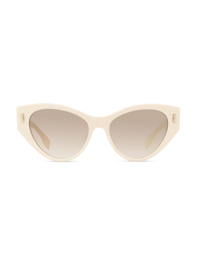 Shop Fendi Women's  First 55mm Cat Eye Sunglasses In Ivory