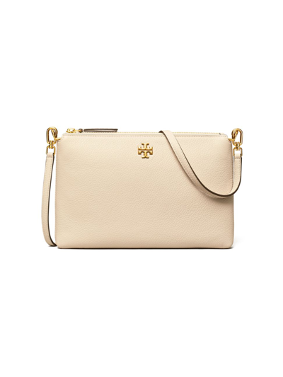 Shop Tory Burch Women's Kira Leather Crossbody Bag In White