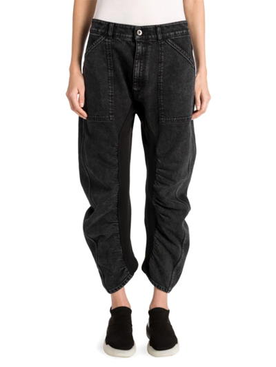 Shop Stella Mccartney High-waist Ruched Cropped Jeans In Black
