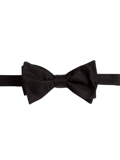 Shop Giorgio Armani Men's Solid Silk Bow Tie In Black