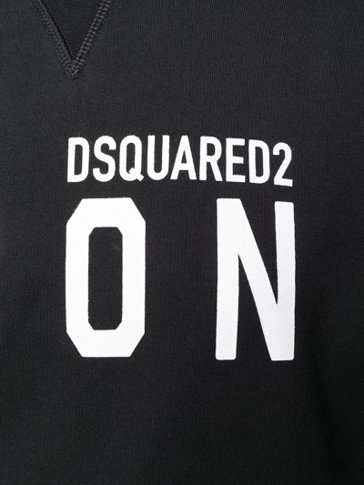 Shop Dsquared2 Logo Cotton Sweatshirt In Black
