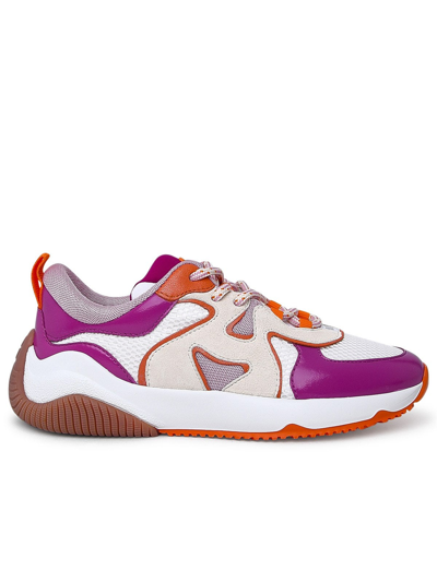 Shop Hogan Purple And Ivory Leather Blend H597 Sneakers In Violet